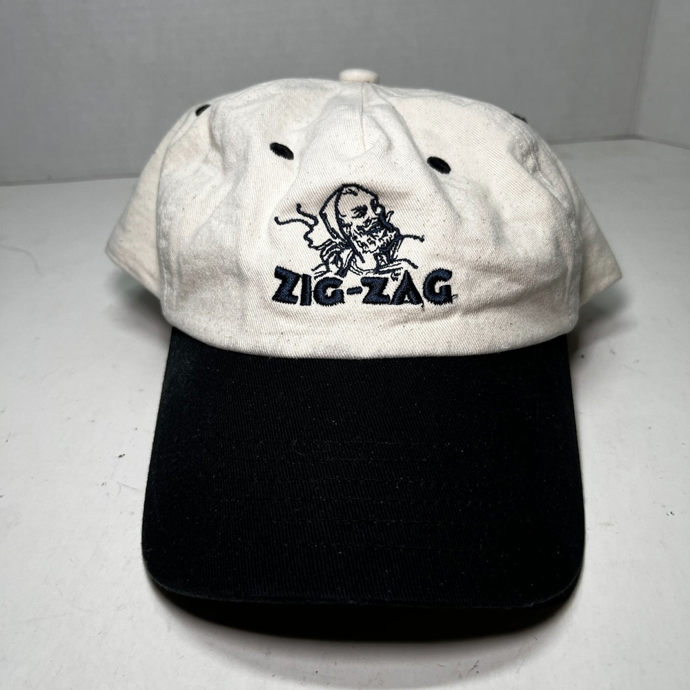 Vintage Zig Zag Rolling Papers Hat One Size Two Tone Strap Back Black Embroider